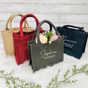 Personalised Mini / Midi Jute Gift Bags